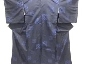 華紋模様織り出し手織り紬着物